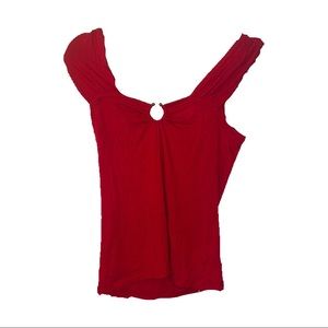 FREE PEOPLE Red Cap Sleeve Crop Top - SIZE XS